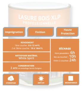Caractéristiques LASURE BOIS XLP - Lasure Production