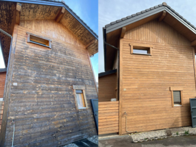 Rénovation d’une façade en Douglas | avant et après